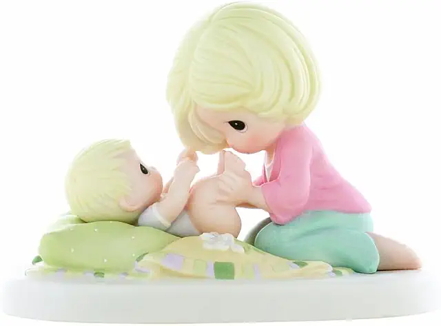 Motherhood Figurine: Precious Moments Mother Playing with Baby's Toes