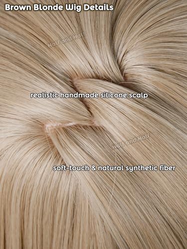 Image of Zanka Cosplay Wig Short Brown Blonde and Black Anime Wig for Men | Light Brown Male Wigs for Unisex Women Party Halloween Costumes