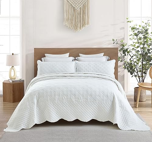 Image of HZ & HY Oversized King Bedspreads, Belgian Linen, White