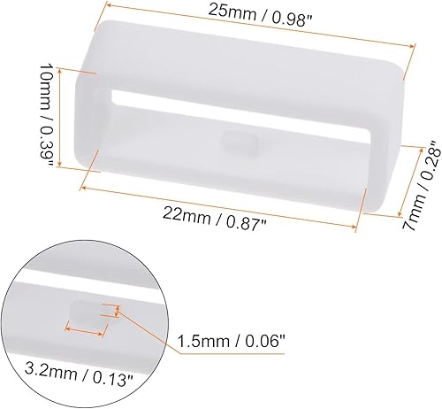 Miniatura 2 de 6 anillos de cierre de bucle para correa de reloj, 0.866 in, color blanco