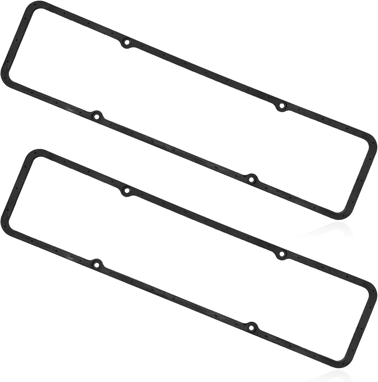 7484BOX Small Block Valve Cover Gasket Set Compatible with Chevy SBC 305 400 302 327 283 307 350, 383 400 Race Engine Steel Core Rubber Valve Cover Gaskets