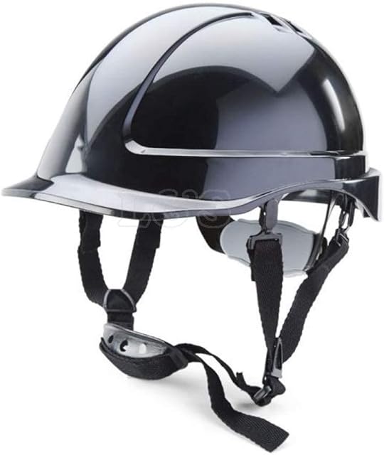Hard Hat Safety Helmet c/w V Type 4 Point Chin Strap - Black
