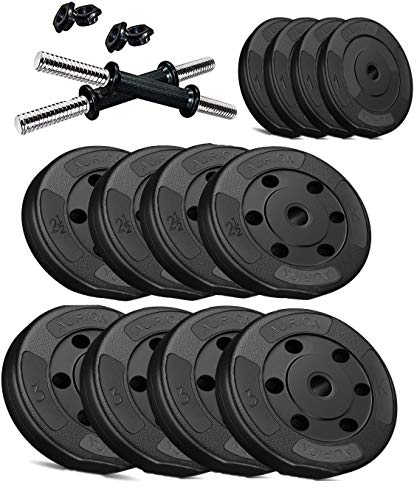 Aurion Fitness PVC Dumbell Set Combo Home Gym (Black) (26)