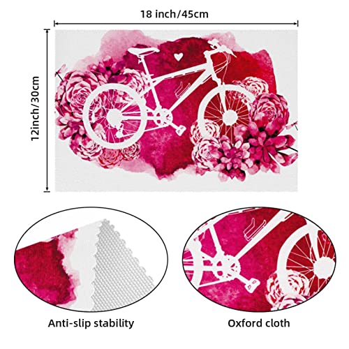 Set de table vélo rose résistant à la chaleur grand tapis de table lavable