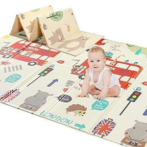78″ X 70″ Baby Play Mat Floor Mat Foam Playmat, Non-Toxic Foldable Waterproof Crawling Mat for Toddlers and Infants