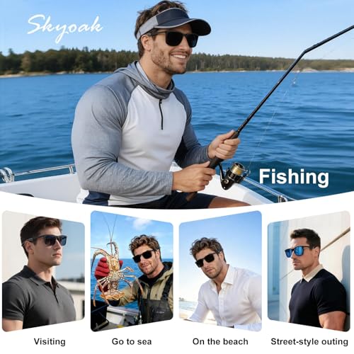 Image of SKYOAK Superior Large 158MM XXL Polarized Sunglasses Men Women, Scratch /Saltwater Resistant /Oleophobic Coating Lens