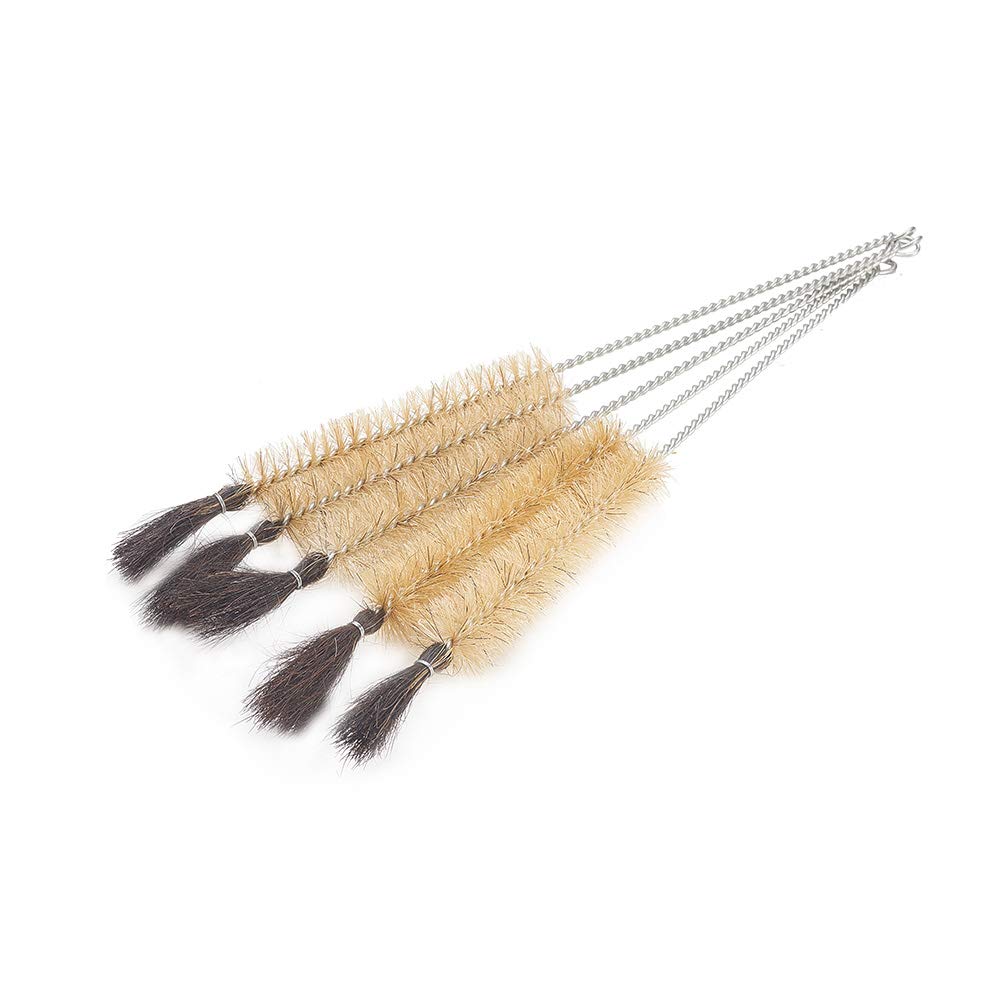 Utoolmart5Pcs Wire Tube Brushes, 20mm Dia Wire Tube Brushes, Twist Handle Bristle, Tubing Cleaning Brush Wire Pipe Cleaner Brush, for Cleaning Auto Parts Bottles Tubes