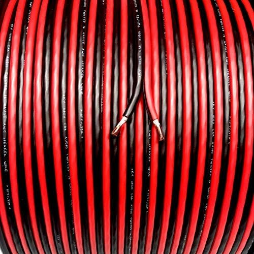 Sky High Car Audio 100'16GA CCA Cable para altavoces, color rojo y negro