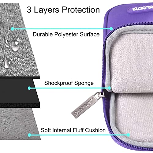 Image of MOSISO Laptop Case 13.3 inch, 13-13.3 inch Laptop Sleeve Compatible with MacBook Air /Pro 13 /Pro 14 M5 M4 M3 M2 M1, HP Dell ASUS Lenovo,Polyester Vertical Computer Sleeve Bag with Pocket, Ultra Violet