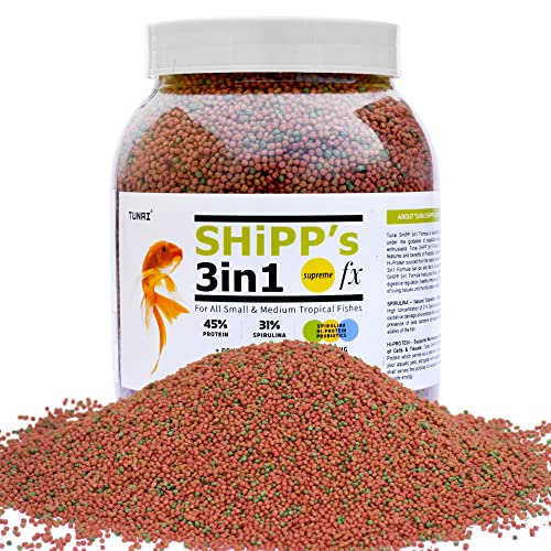 Tunai 3in1 1MM Pellets Shipp Formula Fish Food|450g|Aquarium Fish Food for All Adult Small to Medium Tropical Fishes