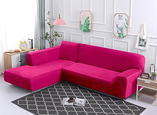 Fundas Sofa elasticas Chaise Longue Terciopelo Protector 3 Plazas 2