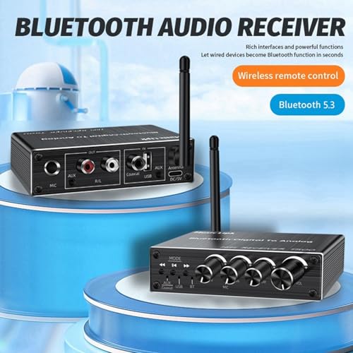 Adaptador Bluetooth 5.3 emisor receptor transmisor AUX 3.5mm y convertidor óptico coaxial audio 3