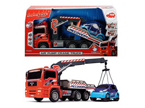 Dickie Toys 12" Air Pump Action Tow Truck with Crane Vehicle - Thumbnail 2