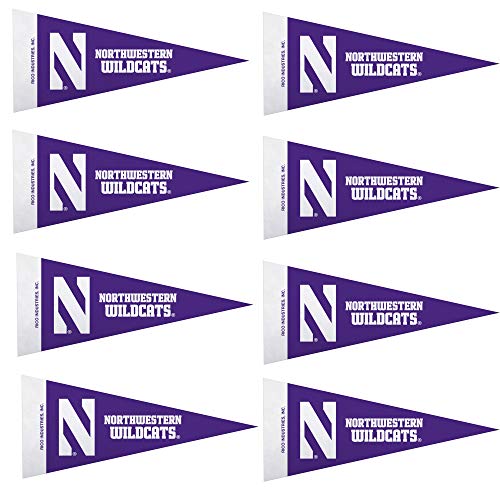 Image of Rico Industries NCAA Mini Pennant Set 4 inch x 9 inch Felt Mini Pennant Team Set (Includes 8 Pieces)
