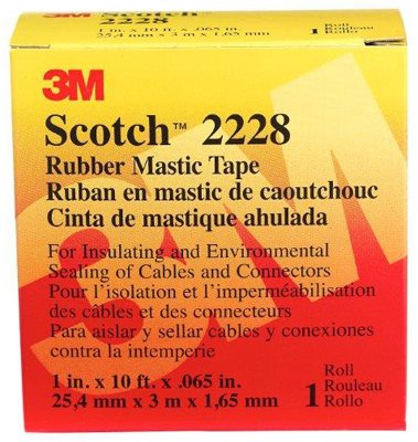 Scotch 50727-BA-5 Rubber Mastic Tape, 1-In. x 10-Ft. - Quantity 5