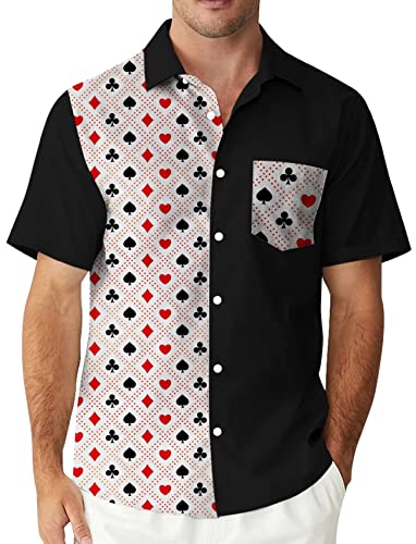 WHO IN SHOP Men's Hawaiian Shirt All Patterns Print Short Sleeve Button Down Shirts3