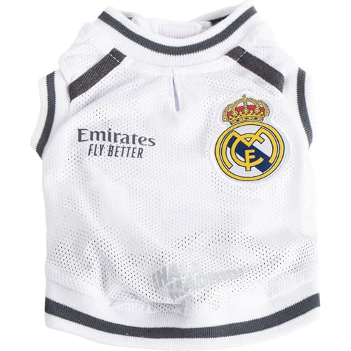 Camiseta para Perro Real Madrid – Ropa Oficial para Mascotas, Suave, Ligera y...