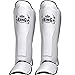 TOP KING Schienbeinschutz, Leder, weiss, Schienbeinschoner Shin Guards Muay Thai Größe M