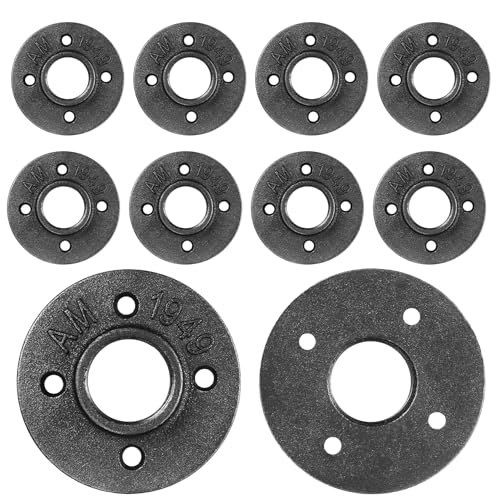 10 PiezasBrida de Piso 1 Pulgada BSP, Brida Roscada, Soporte Brida de Tubería Roscadas para Industriales Tuberías Grifo Armario Muebles de Armario