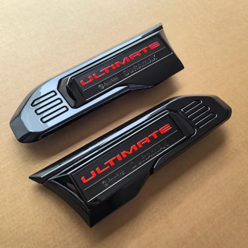Image of 2pack OEM 2024+ Ultimate Duramax Diesel Vent Emblem Replacement for Sierra 2500HD 3500HD 87827042 (Gloss Black Red)