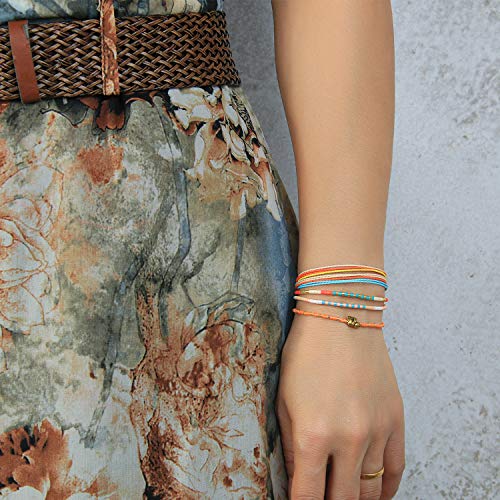 Image of KELITCH Miyuki Friendship Bracelet Boho Seed Beads Women Thin Strand Bracelets Adjustable