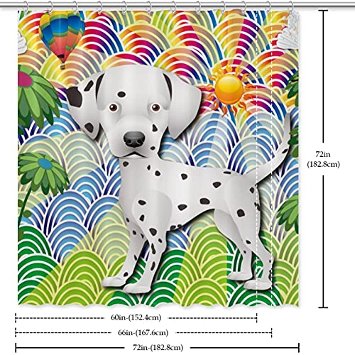 Rideau de douche coloré dalmatien en tissu déperlant haute densité