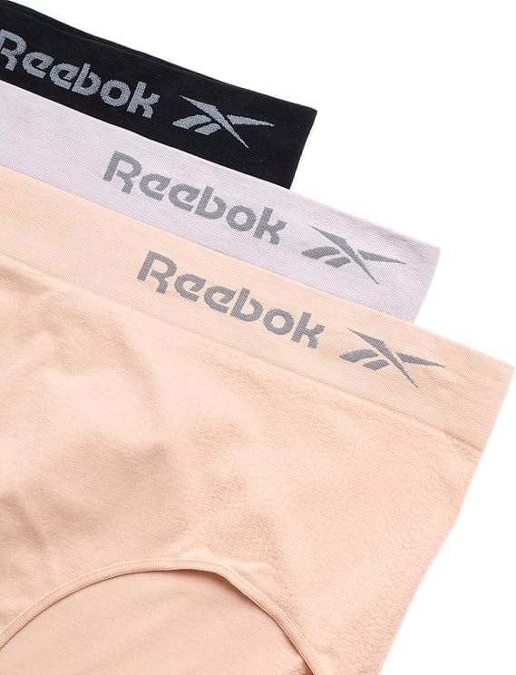 Reebok Womens Briefs Underwear - 3 Pack Soft Stretch Performance High Waisted Brief Panties - Seamless Underwear for Women - Image 3