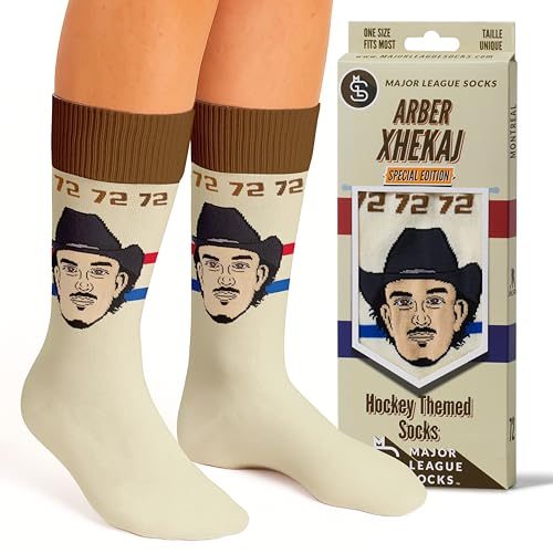 Major League Socks - NHL - Arber Xhejak Special Edition - Hockey Fan Holiday Gift Unisex Apparel (Size 7-13)
