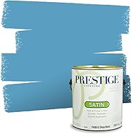 Vista 35 de Prestige Paints. - Base y pintura para exteriores en un solo galón, 1 galón. plano, comparable con Sherwin Williams Topsail.