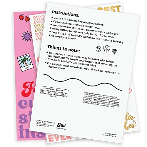 Xo, Fetti Bride's Babe Tattoos - 34 Glitter Styles | Bachelorette Party Decoration, Bridesmaid Favor, Bride To Be Gift + Bridal Shower Supplies #TOP7