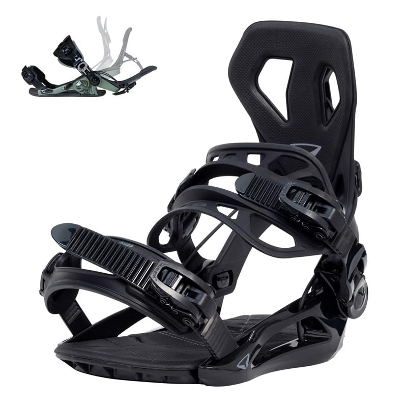 SP- Fijaciones Snowboard Automaticas Modelo Base+ Multientry Medida L Pie 43-45 EU 8-12 US para Hombre. Fijacion snow Color Negro Freestyle Freeride Talla Flow Salomon Burton Union Supermatic step on