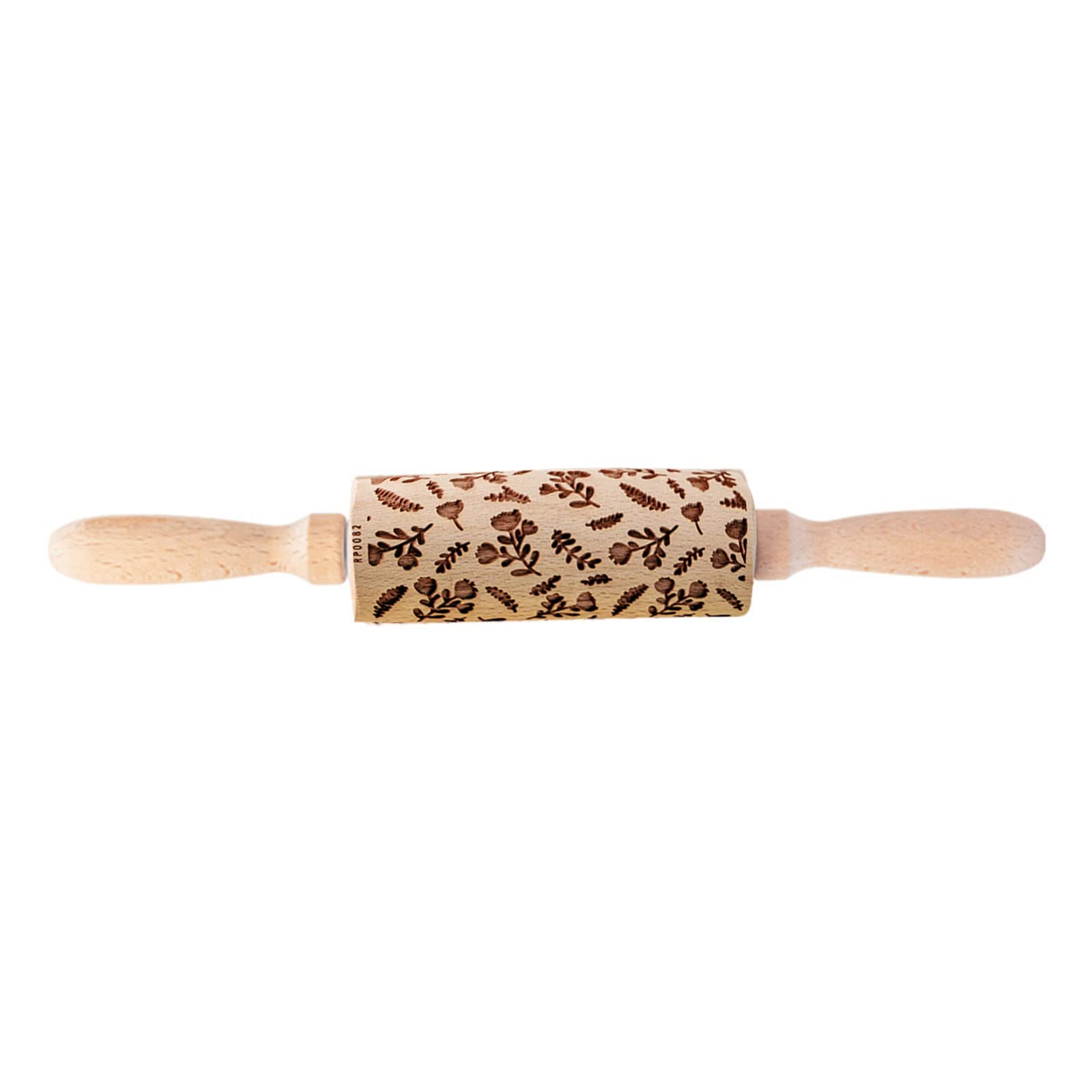 Buxuaaaa Series Pattern Flower Embossing Wood Stamps Rolling Pin Baking Cookie Fondant Cake Textured Roller Embossing Rolling Pin for Baking Cookie Fondant Dough Roller Pastry for Engraved Stick