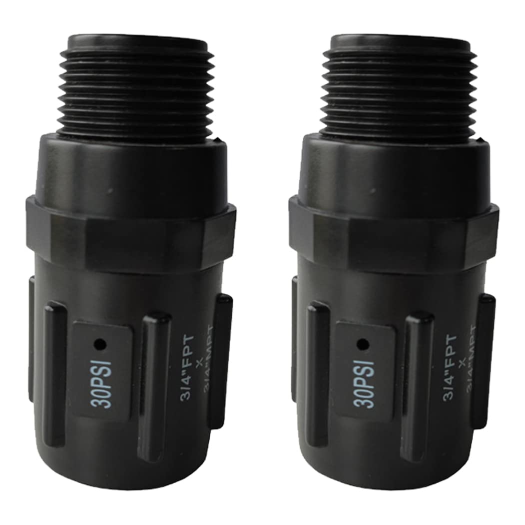 Dorccsi 30Psi Pressure Regulator 2Pcs 3/4Inch Thread Plastic Regulator Valve Replacement Pressure Reducer For Irrigation System Gardening Irrigation Pressure Reducer Watering System Accessories Drip Irrigatio