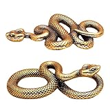 Mezfrguo 2 Pcs Brass Snake Figurine Décor Vintage Style Snake Pendant Keychain Gift Miniature Snake Statue Home Décor for Desktop Office