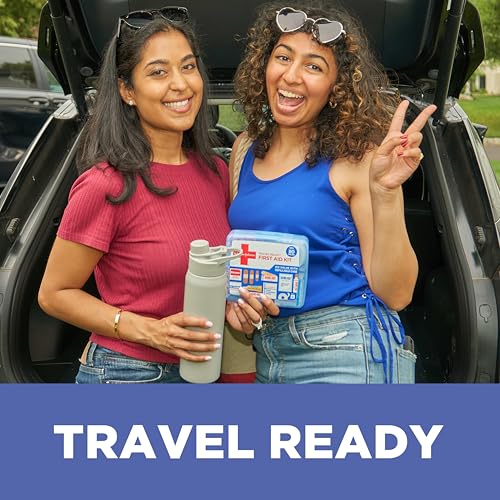 BAND-AID Brand Travel Ready Portable Emergency First Aid Kit, Minor Wound Care, Perfect for Home, Car, Camping, Travel & Outdoor Essentials, Supplies Include Bandages, Neosporin & Tylenol, 80 Piece - Image 3