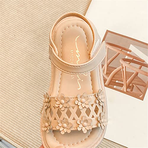 Toddler Girls Open Toe Sandals Hollow Out Flower Princess Shoes Little Kid Big Kid Casual Beach Shoes (Pink, 9.5 Little Child)3