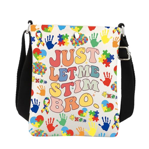 Autism Awareness Crossbody Bag Autism Awareness Gifts Just Let Me Stim Bro Special Education Teacher Gifts Crossbody Purse