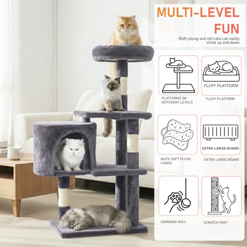 Árbol para Gatos Dopinmin 36" Invierno Interior Gris Claro miniatura 7