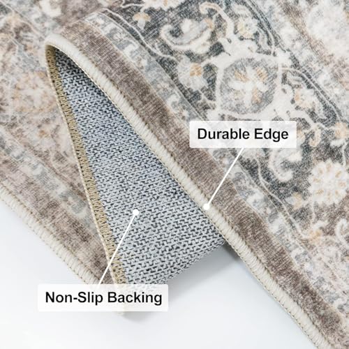 YOUFORTONG Washable 3x5 Area Rugs: Rugs for Living Room Ultra Soft Carpet for Bedroom Waterproof Rug Non Slip Rugs for Hardwood Floors (Beige, 3x5)