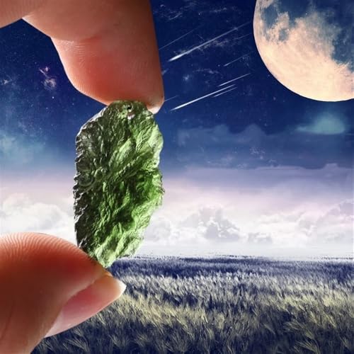 Collier en moldavite véritable et tektite verte brute de République Tchèque