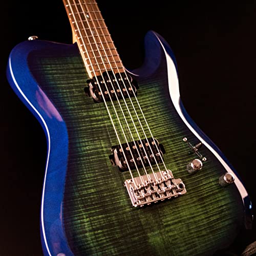 M Musi Virgo Fusion Electric Guitar Coil Split Humbucker Pickup Solid Body Electric Guitars, Rounded End Stainless Steel Frets, Mahogany Body, Roasted Maple Neck, For Rock/Blues/Jazz, Vf #TOP5