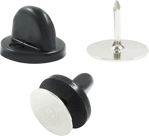 Miniatura 4 de 100 piezas de tachuelas de corbata en blanco, pines de goma de PVC para broche de corbata y sombrero (negro)