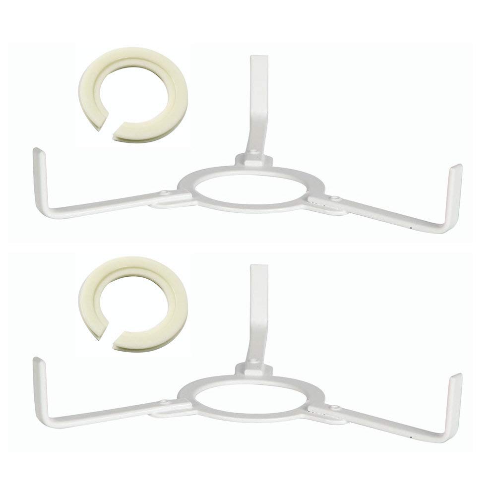 2 Pack - White Metal Vintage Spider Carrier to Support Ceiling Lampshade with Duplex Fitting | Reducing Ring Included | Fits All Types of Lampholders | ES SES BC SBC