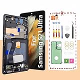 TFT for Samsung Galaxy S21 Ultra 5G Screen Replacement for Samsung S21 Ultra LCD Touch Digitizer Screen Assembly with Frame Toolkits G998U G998A G998B No Fingerprint Black (Black)