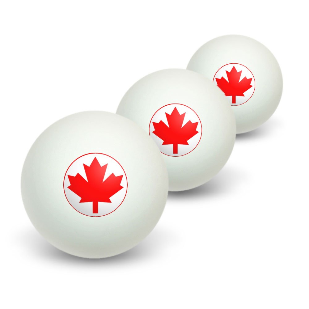 GRAPHICS & MORE Canada Maple Leaf Flag Novelty Table Tennis Ping Pong Ball 3 Pack