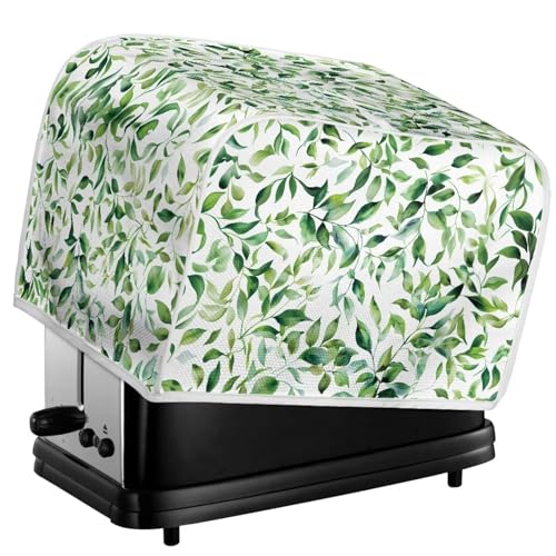 Image of Toaster Cover Kitchen Bakeware Protector Fits for Most Standard 4 Slice Toasters, Keep Toaster Free From Dust Stain Fingerprints Oven Dustproof Cover, Leaf Green