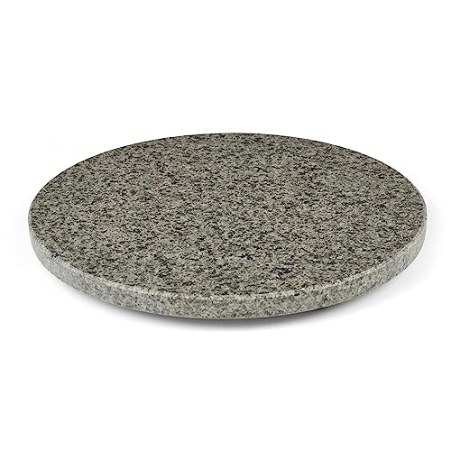 Kitchen Utensil Easy Clean Hard-Wearing Round Granite Chopping Board (Colour: Grey)