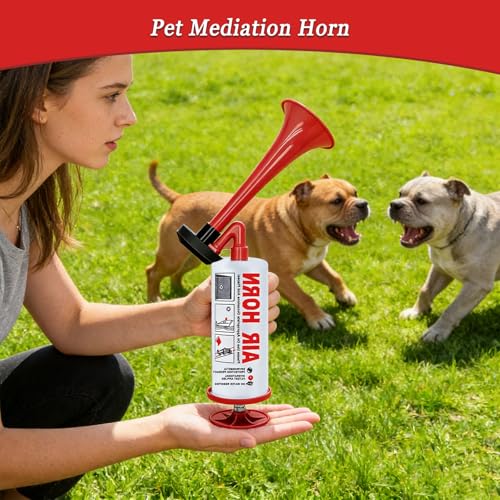 Rongrongago Airhorn Druckluft Hupe, 118 dB Air Horn, Handgerät Fanfare Druckluft, Fanfare Luftdruck für Fußball, Stadien, Boote und Partystimmung (Rot)