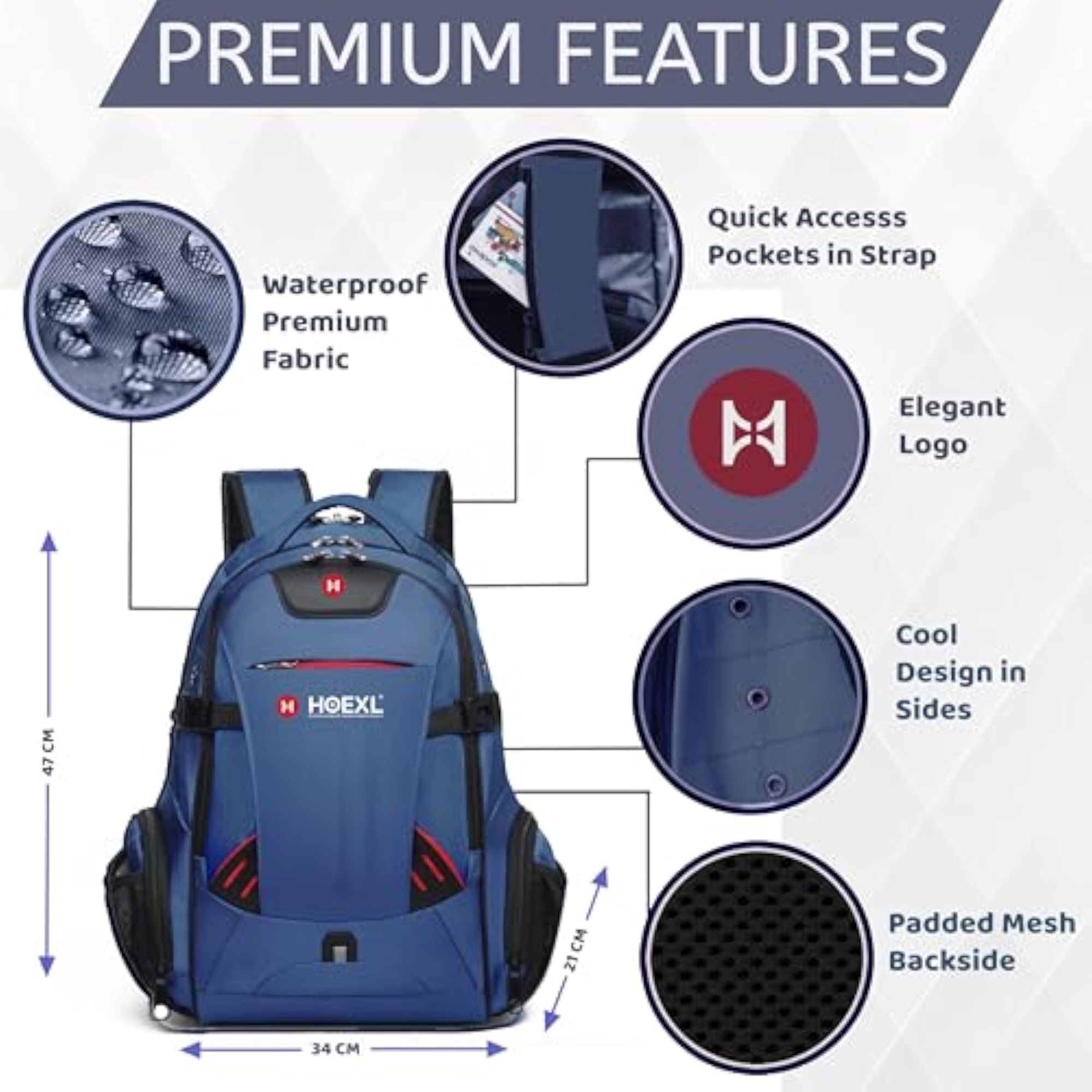 40L Premium Laptop Backpack for Office and Travel
