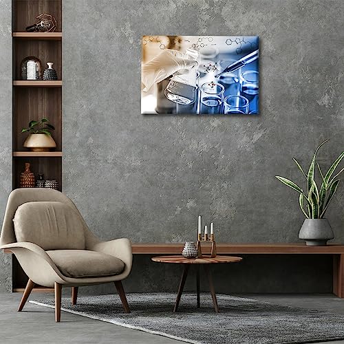 Image of TUMOVO 1 Pieces Medical Poster Canvas Wall Art Poster Clinical Laboratory Artwork Bathroom Decor Wall Art Medical Examination Print on Canvas Stretched and Framed Ready to Hang (12 inch Wx18 H)